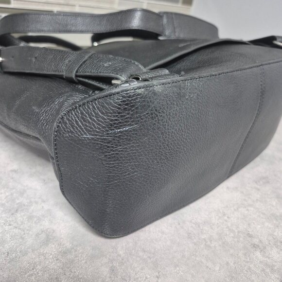 Cole Haan Grand Series Black Leather Backpack Travel Bag - Picture 9 of 15